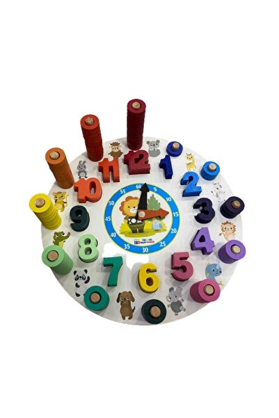 HAMAHA لعبة ساعة لوغاريتم خشبية ملونة - تعليمية ومتطورة