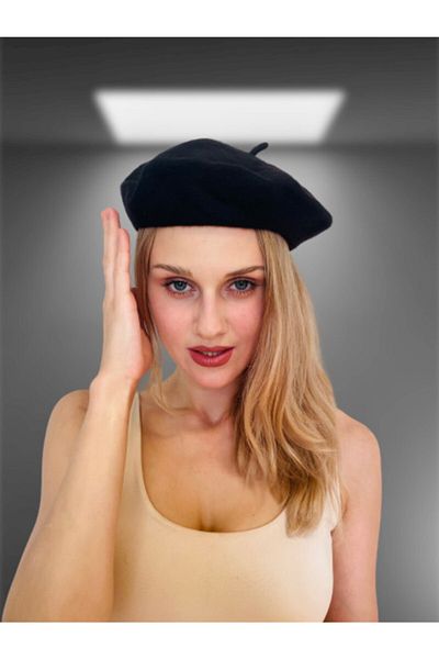 Orçun Özkarlıklı French Painter Felt Beret Black Hat