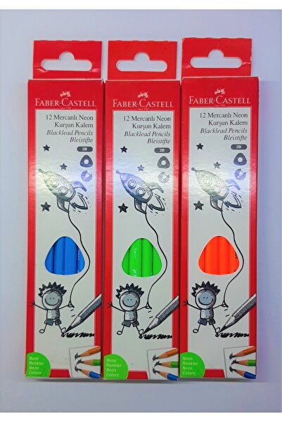 Faber Castell 12 Li Mercanlı Neon Kurşun Kalem