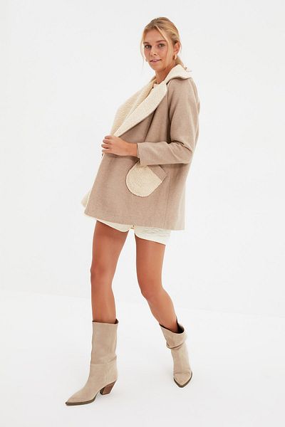 Trendyol Collection Mantel - Beige - Zweireihig