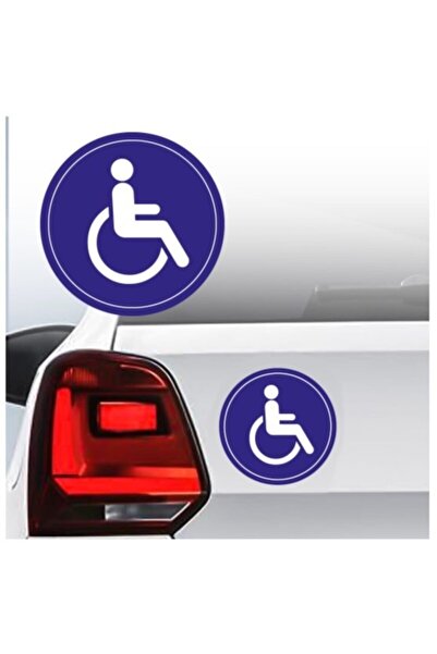 obibaskı Engelli Arma Oto Stıcker 8cm X 8cm Mavi 2 Adet