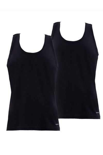 Blackspade Men's Black Tender Cotton Undershirt 2 Pack