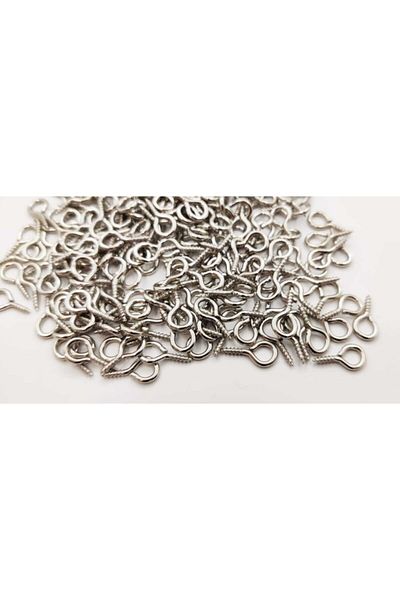 yiğit aksesuar 100 Pieces Necklace Nails, Jewelry Nails, Necklace Screw Epoxy Screw Silver 6x13