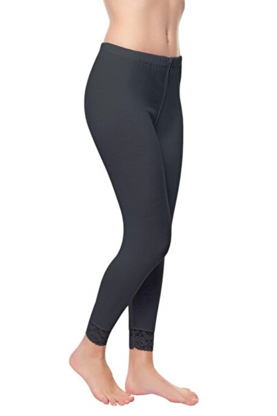 Pemilo Ženske duge tajice 157 Čipka crne boje