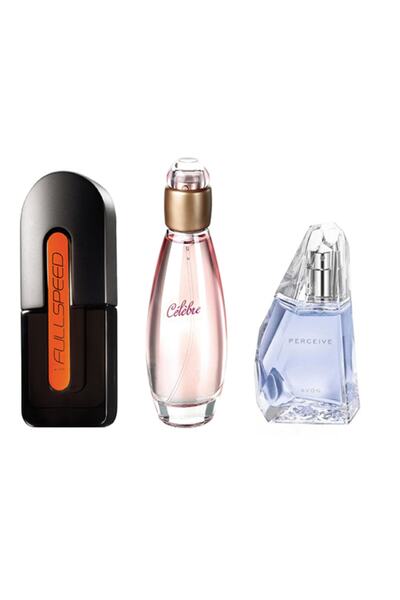 AVON Fullspeed Edt 75 Ml + Celebre Edt 50 Ml + Perceive Edp 50 Ml 3lü Set