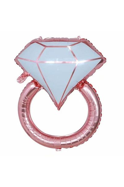 Happyland Rose Gold Solitaire Ring Foil Balloon 80 Cm