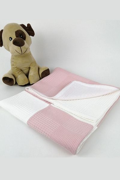 la mure baby Organic 100% Cotton Pique & Muslin Reversible Baby Kids Blanket 100cmx100cm