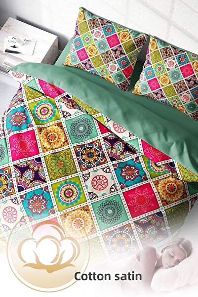 PerlaSera 3D Custom Design - Double Duvet Cover Set, Tightly Woven Cotton Satin, Strip Motif