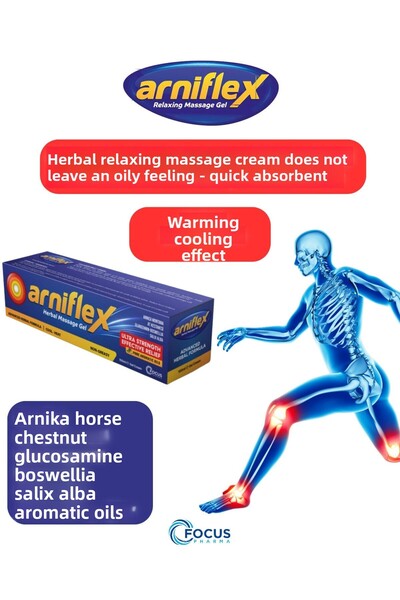 ARNİFLEX جل تدليك عشبي مريح يحتوي على أرنيكا مونتانا والجلوكوزامين وبوسويليا