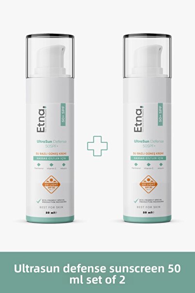 Etna Pharma واقي شمسي ذو أساس مائي 50SPF+، 50 مل، مجموعة من قطعتين