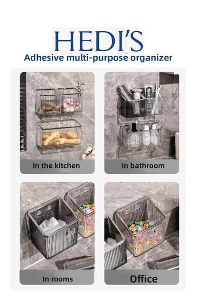 Hedi's Home Adhesive Kitchen Bathroom Organizer Cosmetic Organizer