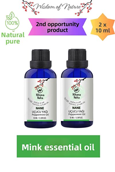 Hikona Heka قطعتين من زيت النعناع العطري - نقي وطبيعي 100%، زيت النعناع العطر...