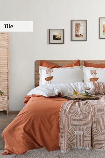 İyi Geceler İstanbul Babil 100% Cotton Natural Double Duvet Cover Muslin Pique Set 7 Pieces