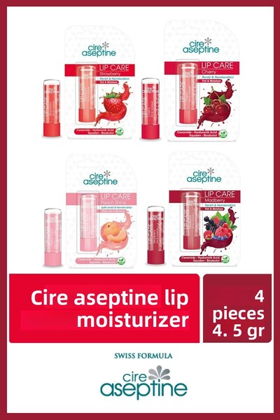 CIRE ASEPTINE Lip Care Colored Lip Moisturizer 4.5 g X 4 Pieces