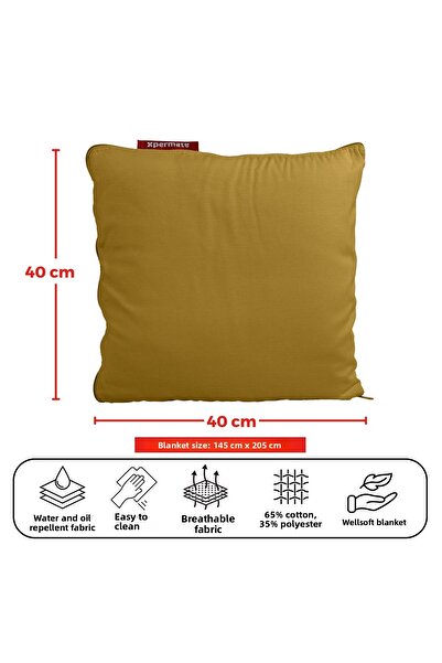 XPERMATE Mustard Blanket Pillow - Tv, Throw Pillow, Welsoft, Travel and Airplane Pillow, 145X205