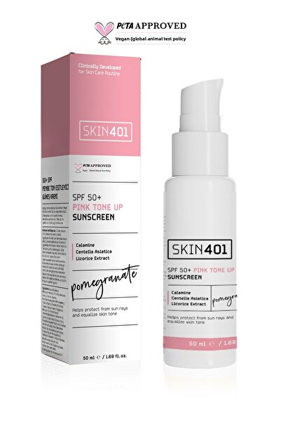 Skin401 عامل حماية من الشمس SPF50 Pink - واقي من الشمس معادل للون البشرة (PIN...