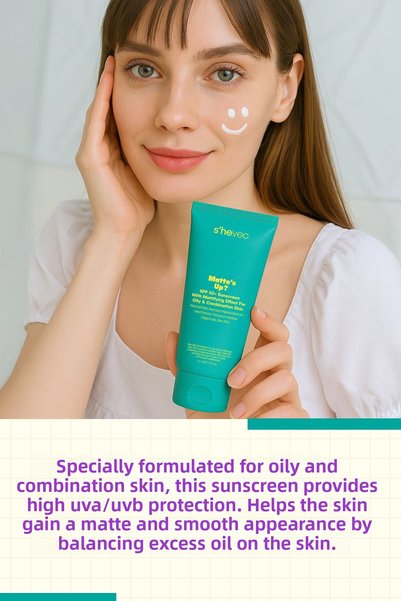 s'hevec Matifying Vegan Sunscreen Spf50+ 50 ml for Oily and Combination Skin Matte's Up?