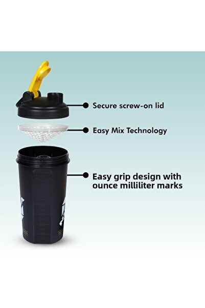 Nivia Street Sports Shaker (BLACK, 750ML) For Gym, Cycling, Running, Training & Water Bottle Use