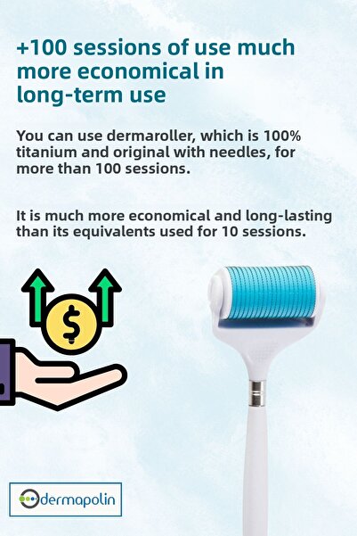 Dermapolin Original 100% Titanium 3,00 mm 1200 Needles 100 Use Body Dermaroller for Crack & Cellulite