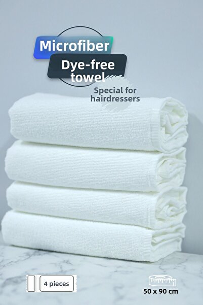 denizlicotton Микрофибърна кърпа за коса, специална за фризьори, без боядисване, 50x90 см, комплект от 4