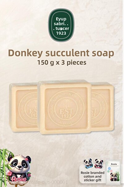 Eyüp Sabri Tuncer Eyüp Sabri Tuncer 3 Pieces of Donkey Milk Solid Soap - 150 Gr 100% Natural Rosie Cotton