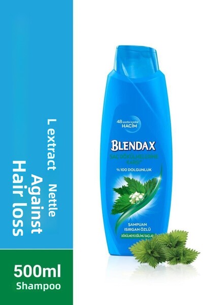 Blendax Nettle Extract 4X500 ml Strengthening and Volumizing Shampoo Set Against Hair Loss
