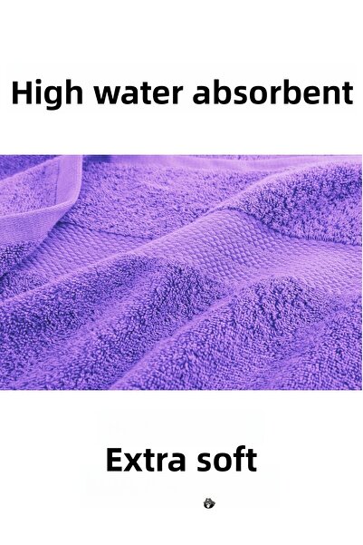 KAYABEY HOME Fialová dvoudílná velká osuška ze 100% bavlny, měkká sprchová osuška se vzorem proužků, 90 x 150 cm