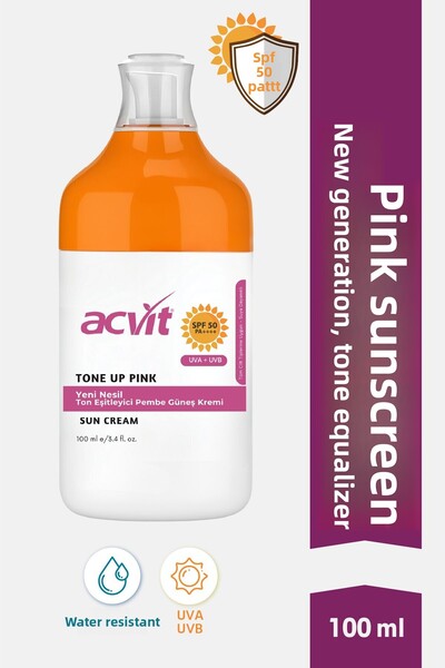 Acvit New Generation Pink Tone Equalizing Sun Cream Spf 50+ Pa++++ 100 ml