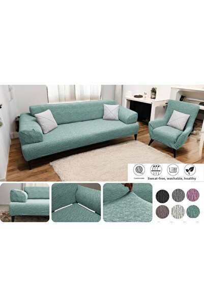 Hantaj Set de huse de canapea elastic lavabil din bumbac 3+3+1+1 Jacquard