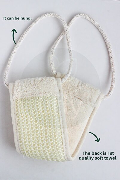 lifly مقشر تدليك الظهر بالسيزال الطبيعي - منشفة استحمام للحمام - مقشر الظهر ب...