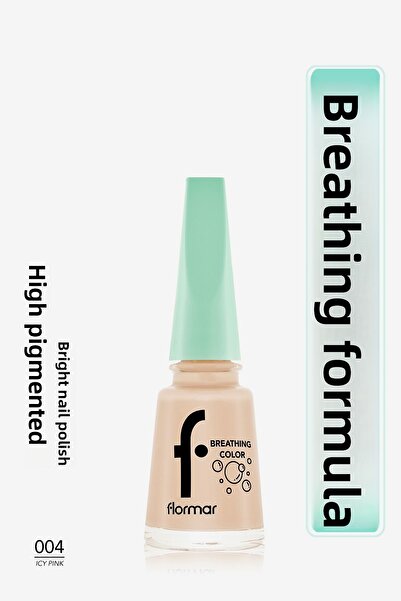 Flormar طلاء أظافر نفيس آلان بارلاك أوجي - بريثينج كولور - 004 وردي جليدي - 8682536032551