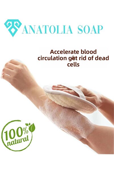 Anatolia Soap كيس من ألياف اليقطين الطبيعية، لمسة نهائية من السيلوليت وحب الش...