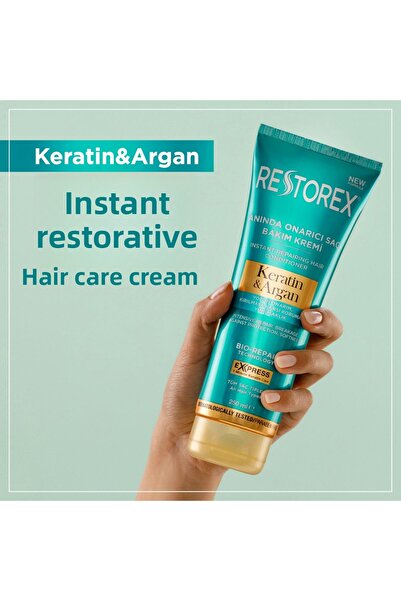 Restorex Keratin & Argan Repair Hair Care Cream 3X250 ml - Damaged and Damaged Hair