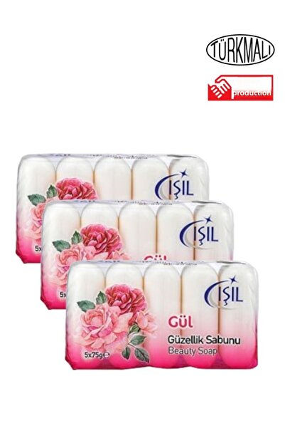 Işıl صابون بيوتي 3 قطع (5×75 جم) روز