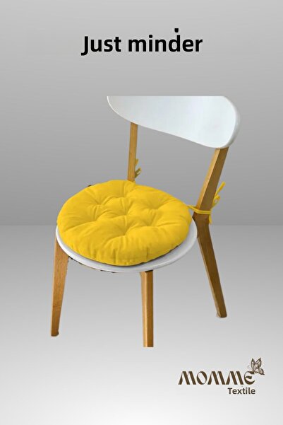 MoMMe Μαξιλάρι καρέκλας Στρογγυλό 40 x 40 cm 4 ΤΕΜΑΧΙΑ ΜΕΛΙΣΣΟΥΡΓΟ ΞΑΝΘΟ ΧΡΩΜΑ
