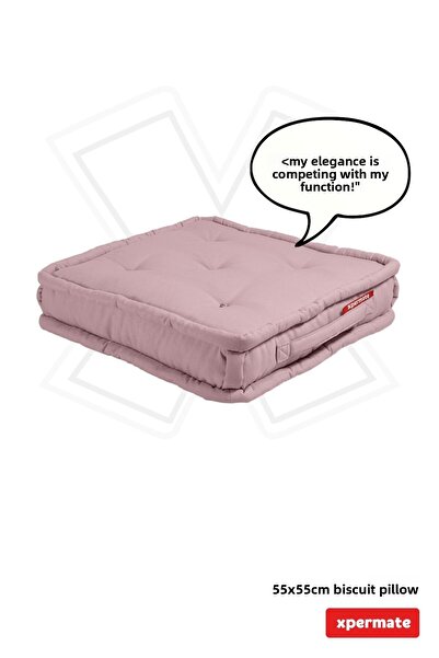 XPERMATE Pernă Biscuit Honeycomb Față Pernă Paletă Pernă Franceză Pernă Bancă și Grădină 55x55x14 cm Roz