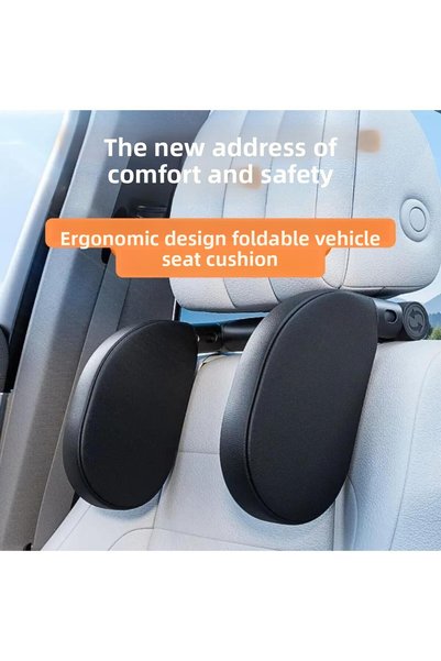 coofbe Foldable Adjustable Artificial Leather Car Pillow Auto Travel Pillow Car Neck Collar Auto Pillow