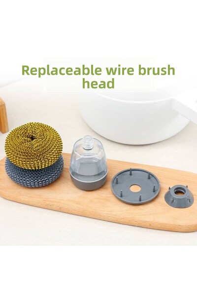 TechnoSmart Четка за миене на съдове с отделение за препарат Практична четка ...