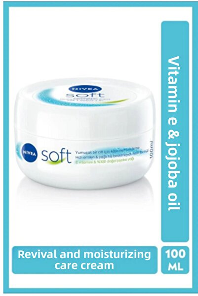 NIVEA Soft Moisturizing Care Cream 100ml, Jojoba Oil, Vitamin E, Face Body Ha...