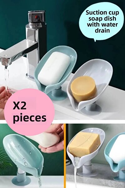 Impress 2-Pack Practical Suction Cup Soap Dispenser - Solid with Water Drain and Waterproof, Bathroom and Kitchen Soap Holder (2 Pcs)