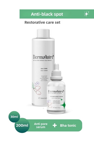 Dermaluire مجموعة العناية المضادة للرؤوس السوداء (Bha Tonic، مصل مضاد للمسام)