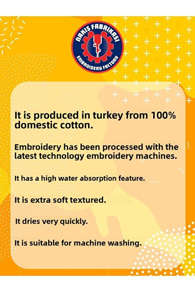 Nakış Fabrikası Strawberry Embroidery Embroidered 30X50 Size - 100% Cotton Hand, Face Towel