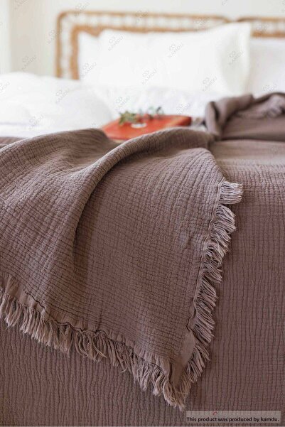 TAHT 100X200 cm Muslin 100% Cotton Bed Runner, Bedspread, Single Bedspread