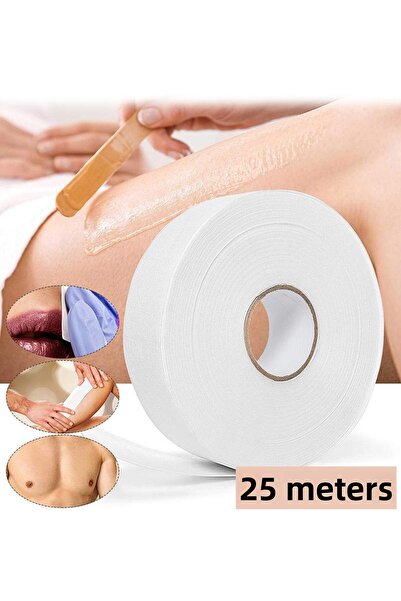Poolipo لفافة قماش إزالة الشعر بالشمع 25 مترًا - قماش إزالة الشعر بالشمع للجسم والساق والوجه