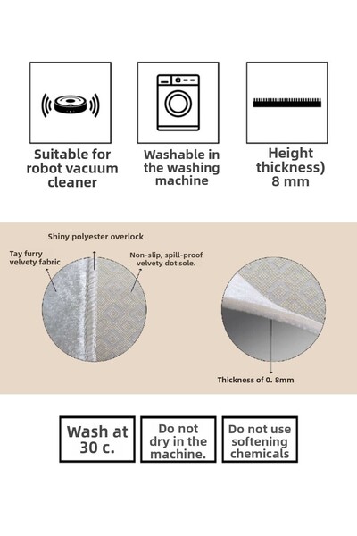 eco concept Dot Base Bath Mat 2-Piece Toilet Set G8212 40x60 Cm, 60x100 Cm