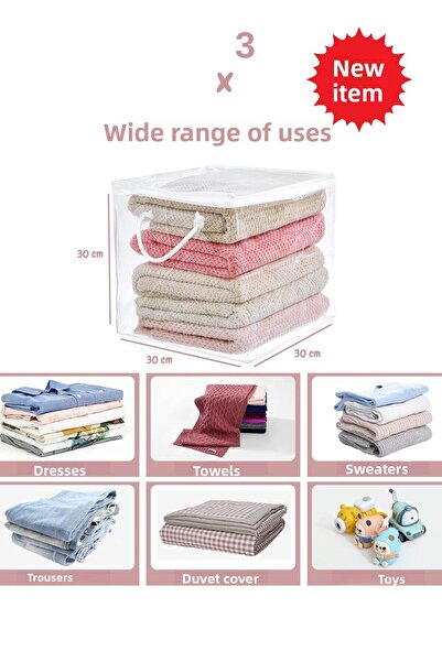 Palifix 3Pcs Pvc Cube Bag Bathroom Interior Clothes Towel Washcloth Organizer...