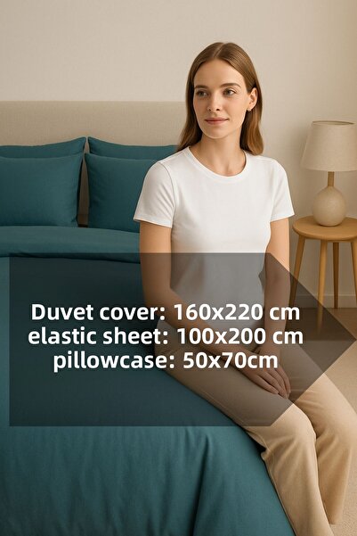 LUYASHOP Set de lenjerie de pat din bumbac satinat pentru o persoană Textură moale Ușor de căptușit Design elegant