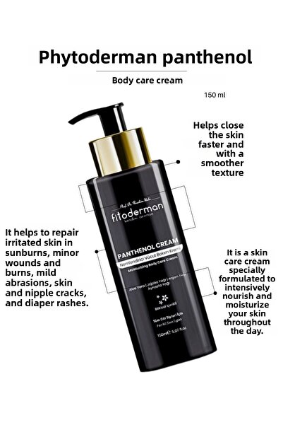 Fitoderman مرطب مكثف لإصلاح الجروح والحروق والطفح الجلدي، كريم بانثينول