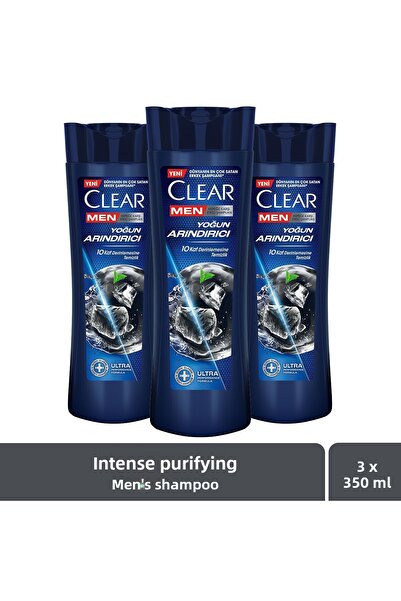 Clear Purificare intensivă 350 ml X3 - Șampon antifrizz pentru bărbați