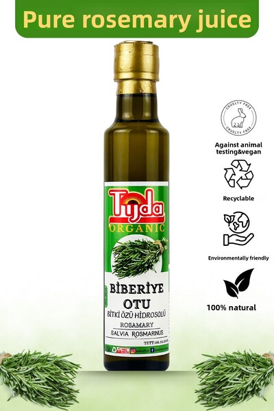 TİJDA Rosemary Extract Is Produced from Pure Fresh Herbs. Essence for Hair Care 250 ml (Salvia Rosmarinus)